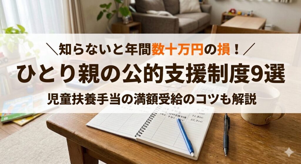 ひとり親への公的支援制度9選|児童扶養手当の満額受給のコツも