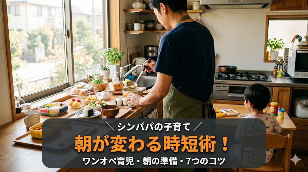 ワンオペ育児の朝の時短テクニック アイキャッチ画像