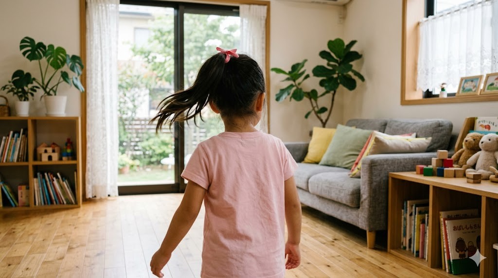 きれいにポニーテールを結んだ女の子の後ろ姿