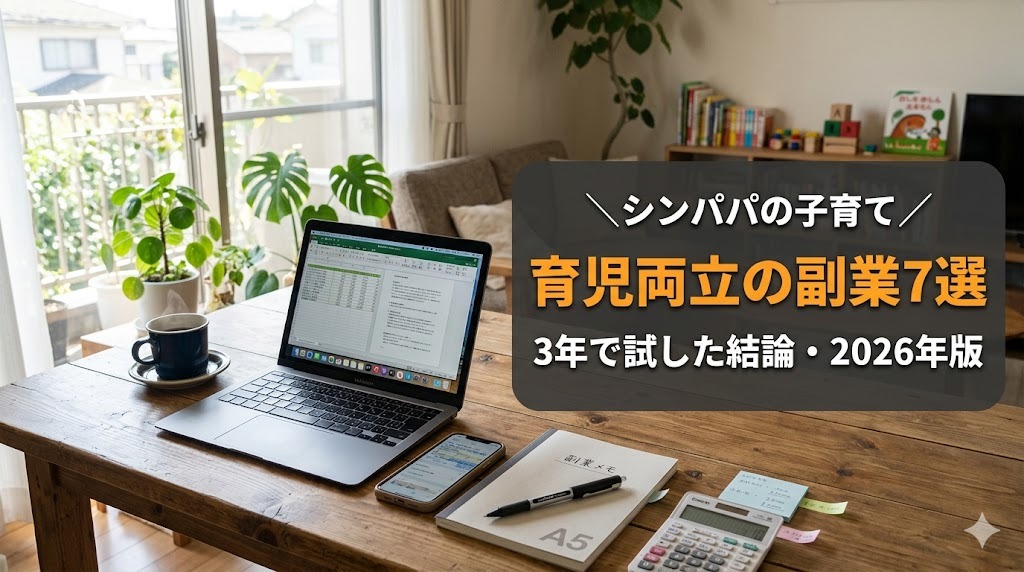 シンパパの育児両立できる副業7選 2026年版アイキャッチ